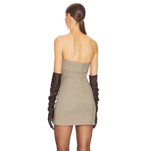 HELSA Plaid Mini Suit Dress in Cafe Plaid - Picture 4 of 10